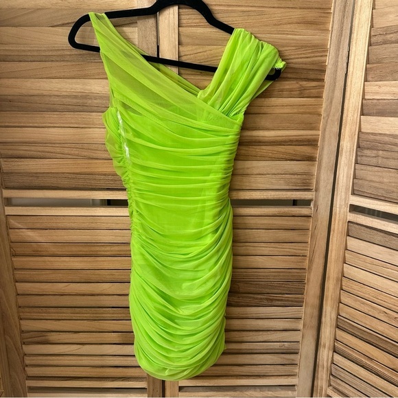 HOUSE of CB Neon Adrie Gathered Ruched Corset Mini Cut-out Dress size XS - Picture 7 of 9
